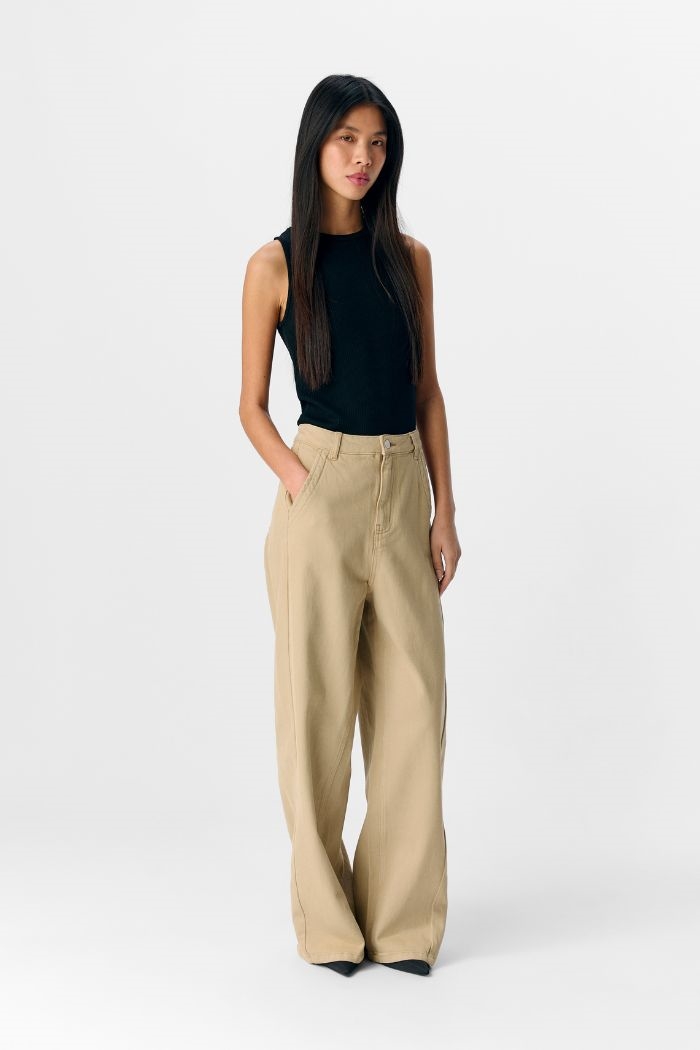 Moji MW wide jeans, Twill